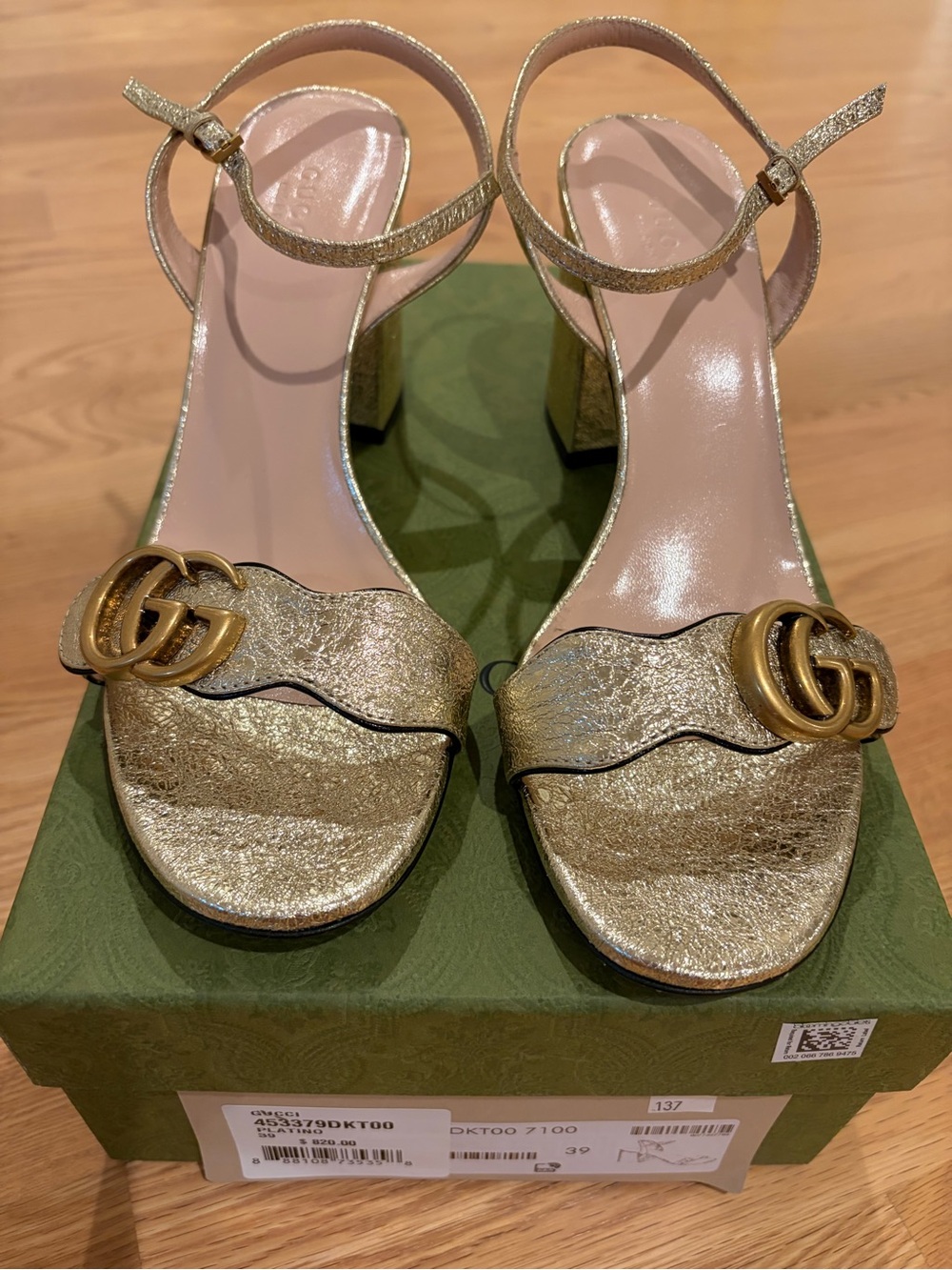 Gucci Platino Gold Heels